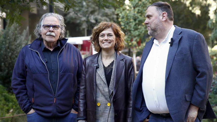 Joan Tardà, Elisenda Alamany y Oriol Junqueras en una imagen de archivo.