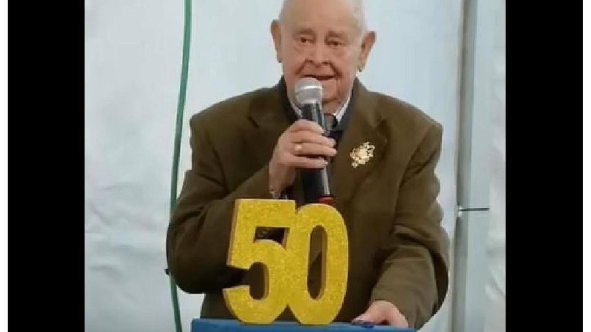 Paco Villalba, en una imagen del 50 aniversario de la comisión en 2023
