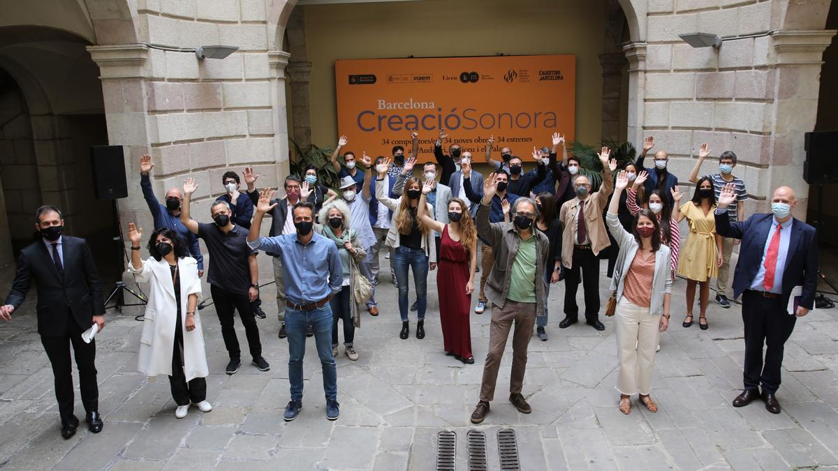 BARCELONA 31/05/2021  Icult Presentación de ‘Barcelona Creació Sonora’. Foto con los compositores de la primera edición.  FOTO de RICARD CUGAT