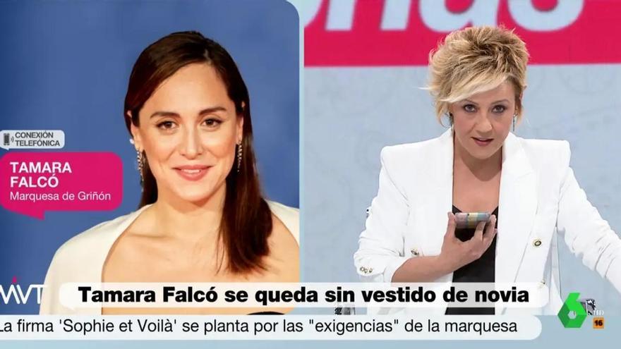 Cristina Pardo, a Tamara Falcó tras quedarse sin vestido de novia: &quot;Si quieres te dejo el mío”