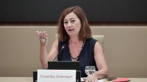 La secretaria general del PSIB, Francina Armengol, esta mañana en las jornadas parlamentarias.