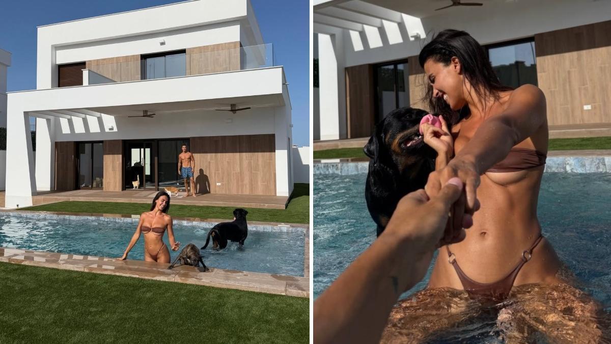 Dos imágenes de la nueva casa en Alicante de los influencers Sofía Suescun y Kiko Jiménez.