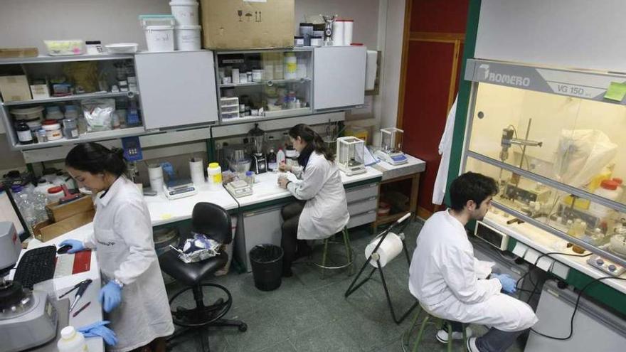 Varios investigadores en un laboratorio de una universidad gallega.