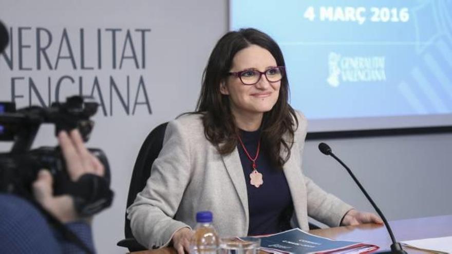 La vicepresidenta del Consell, Mónica Oltra, ayer tras el pleno del Ejecutivo valenciano.