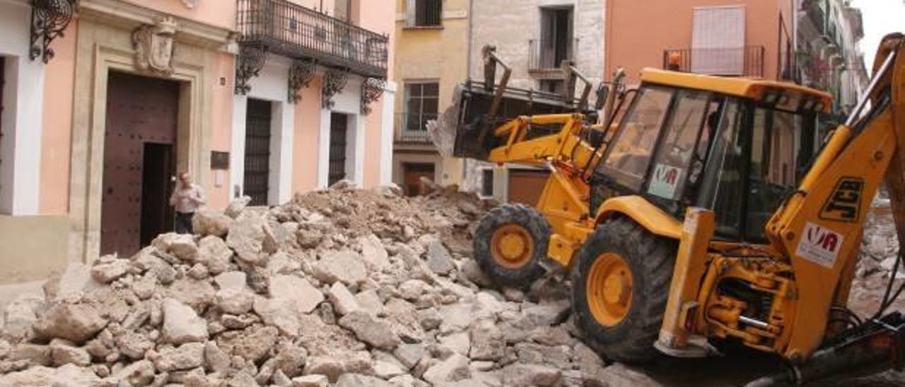 La calle Corretgeria, durante las obras de reurbanización desplegadas en 2006.