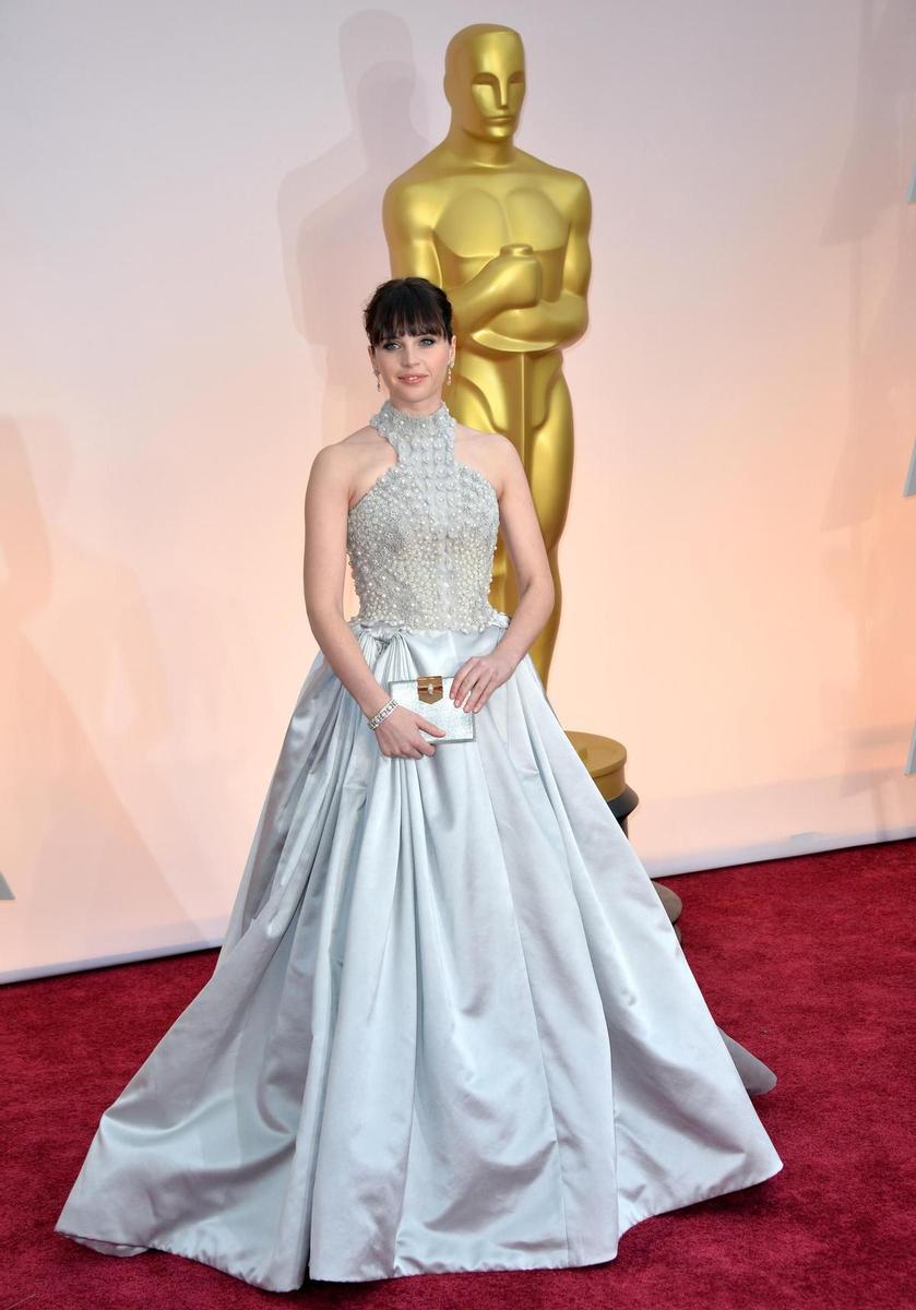 Oscar 2015, Felicity Jones con vestido de Alexander McQueen