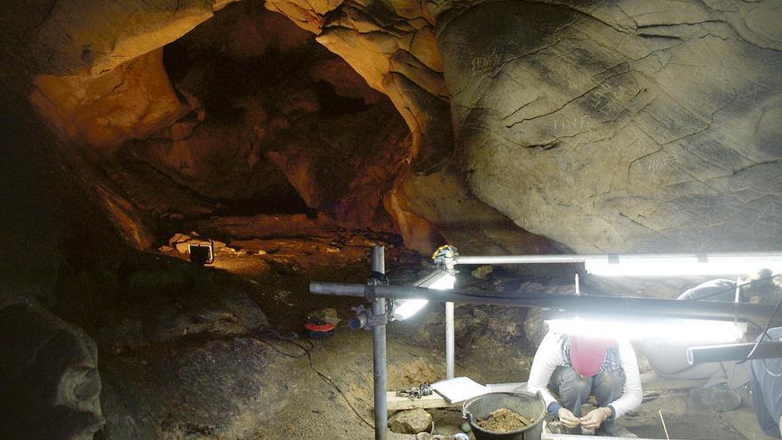 Imagen de la sala interior de la Cova de Eirós, en Triacastela, Lugo. // GEPN/ IPHES