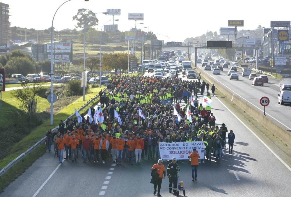 Manifestación en A Coruña de auxiliares del naval