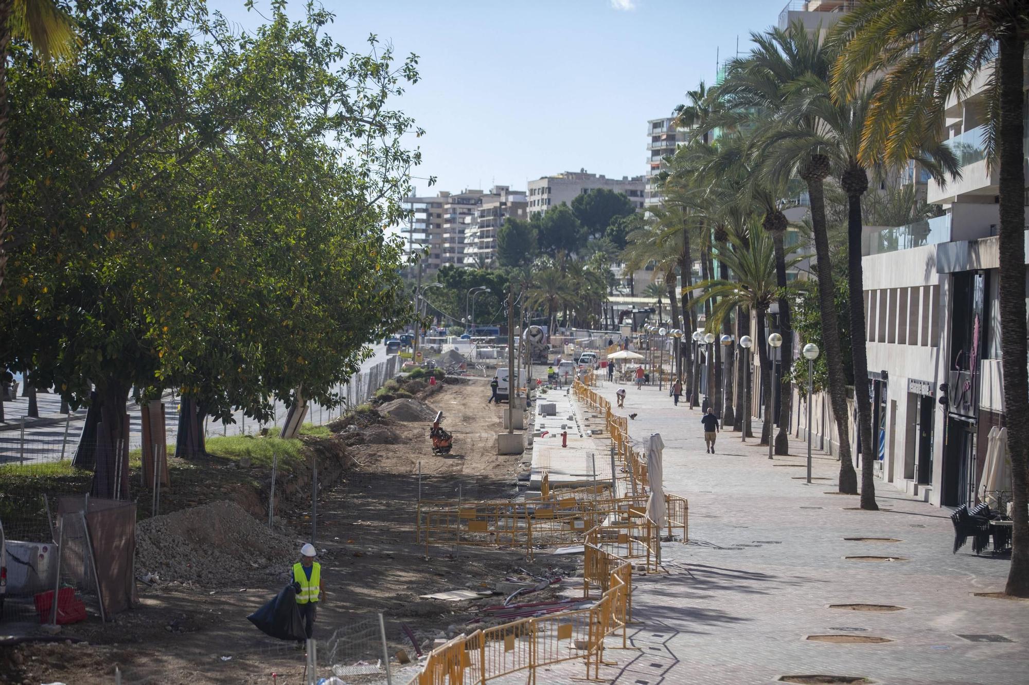 Un año de obras en el Paseo Marítimo de Palma