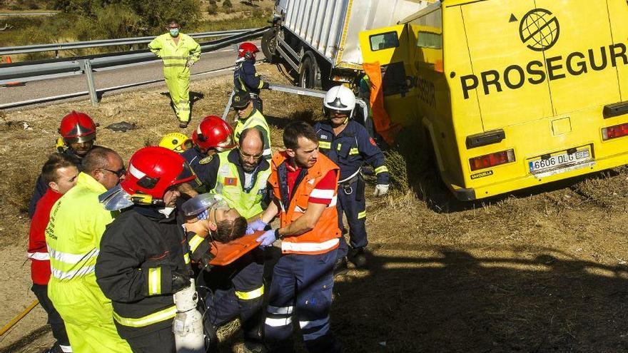 El furgón tras el accidente