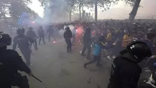 Detenido un seguidor del PSG por una pelea con un aficionado barcelonista