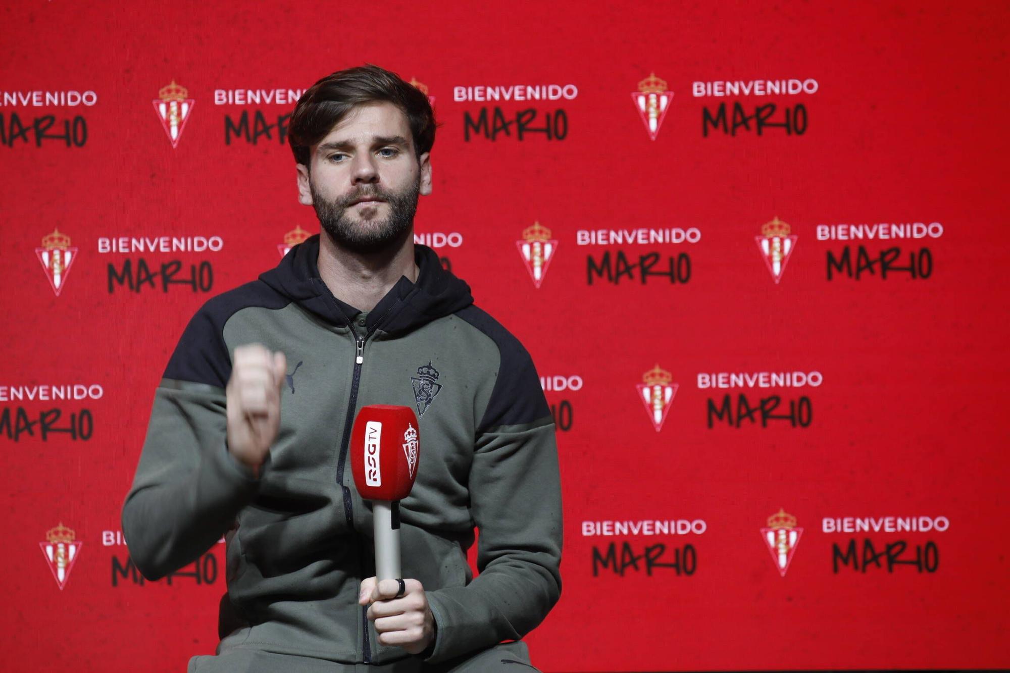 EN IMÁGENES: Así fue la presentación de Mario González con el Sporting