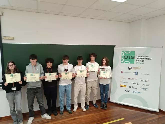 Éxito del Colegio Manuel Peleteiro en la Olimpiada Informática Galega con cinco estudiantes premiados