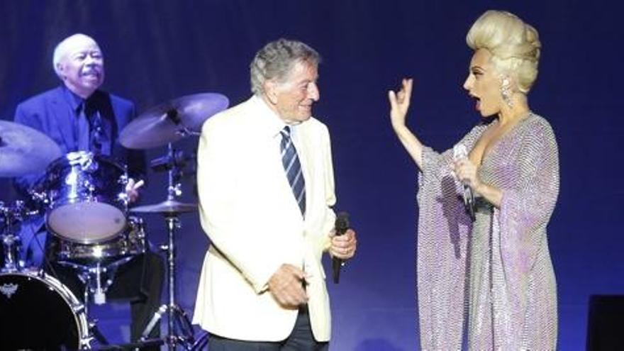 Tonny Bennett i Lady Gaga, ahir, a l&#039;escenari de Cap Roig.