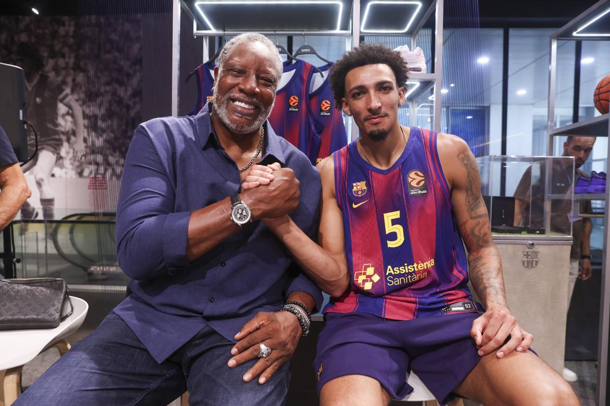 Audie Norris, embajador del Barça, y Miles Norris, ala-pivot estadounidense y uno de los fichajes de la temporada