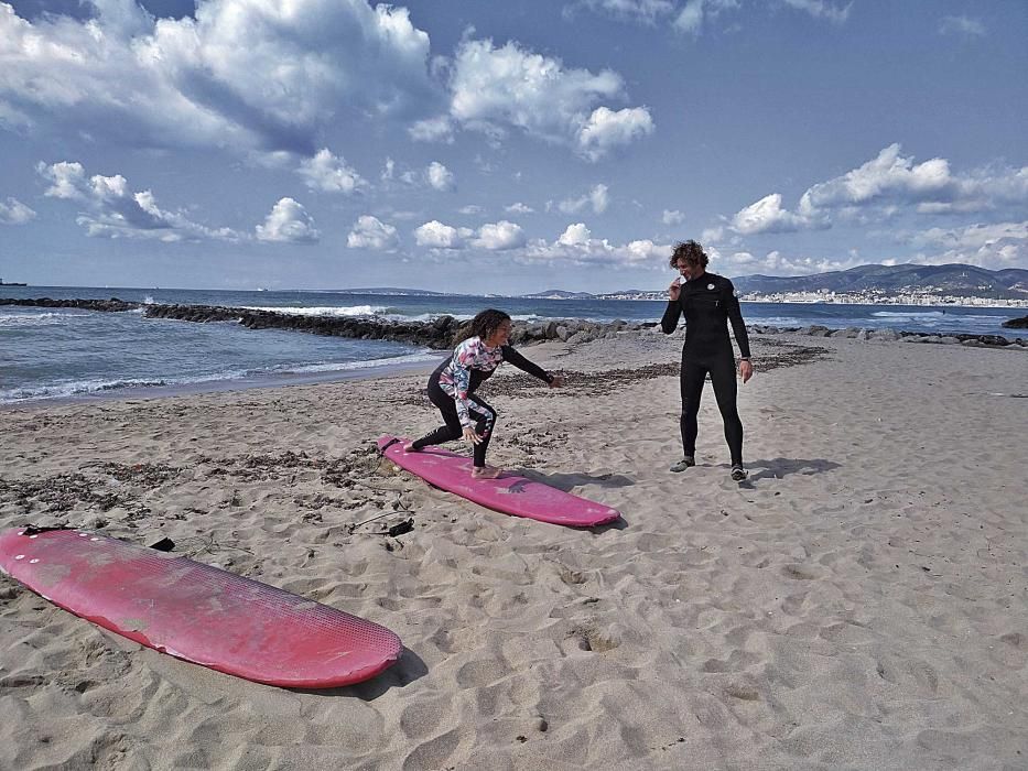 Una clase de surf en Ciudad Jardín