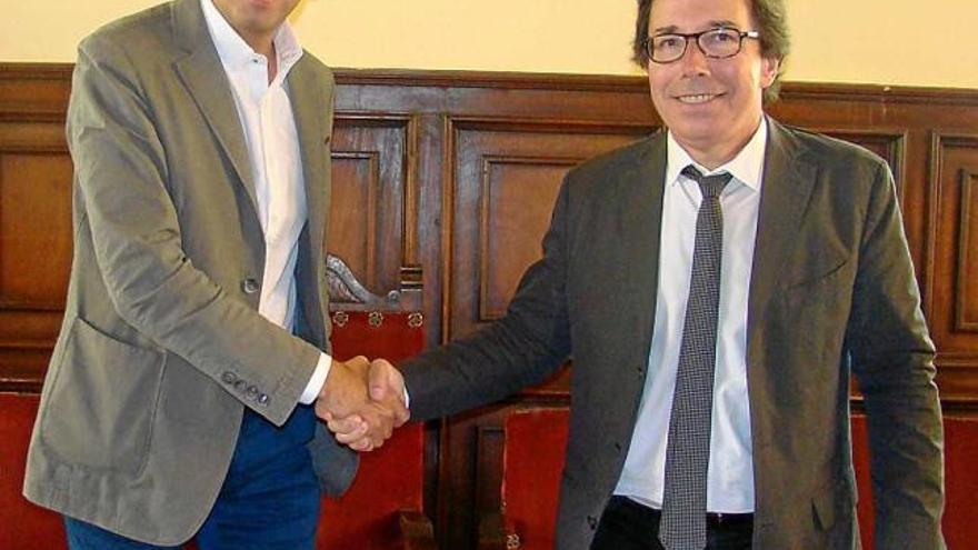 Ferran Estruch i Àlex Susanna, ahir a l&#039;ajuntament de Cardona