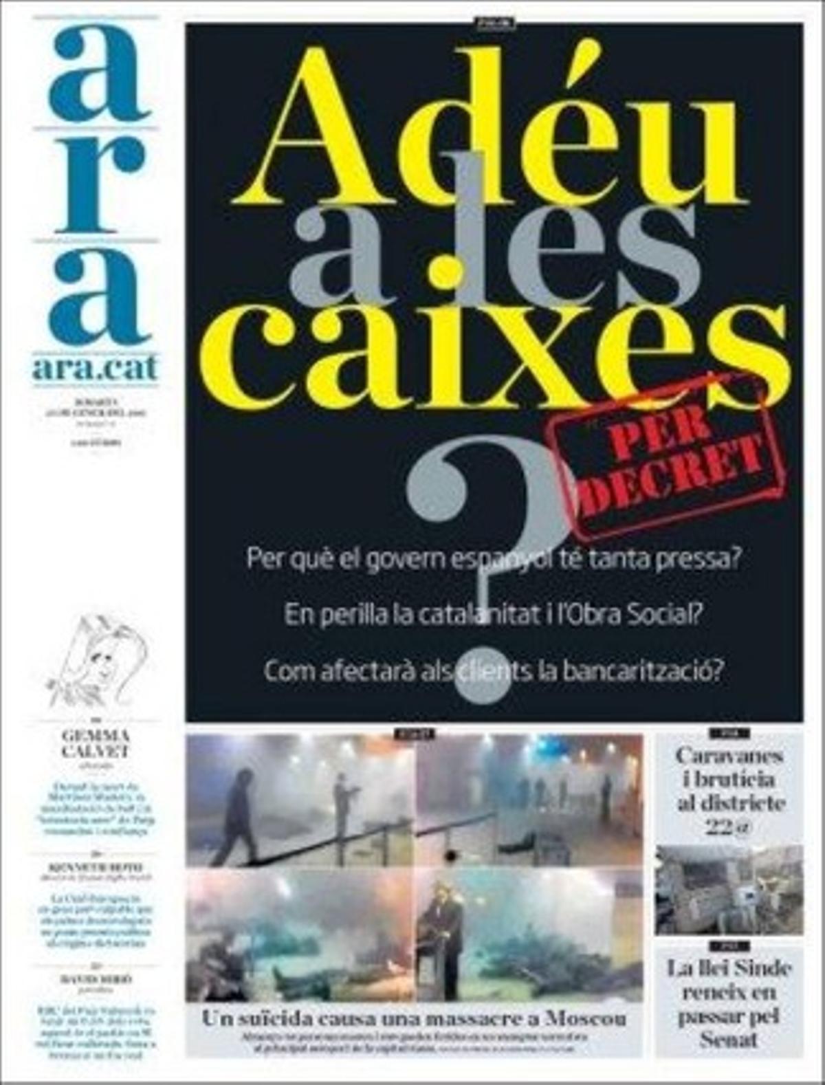 ’Ara’ destaca a més que Hereu i Tura amplien aliats, i entrevista Joan Herrera: Boi Ruiz fa d’agent comercial.