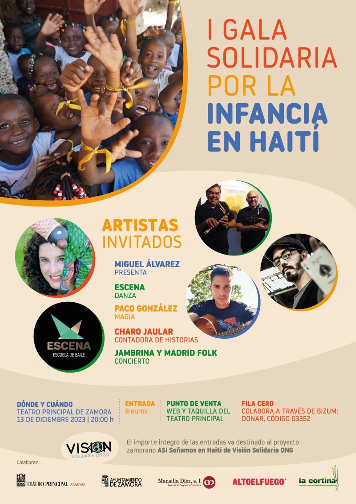 Cartel de la gala solidaria a favor de Haití.