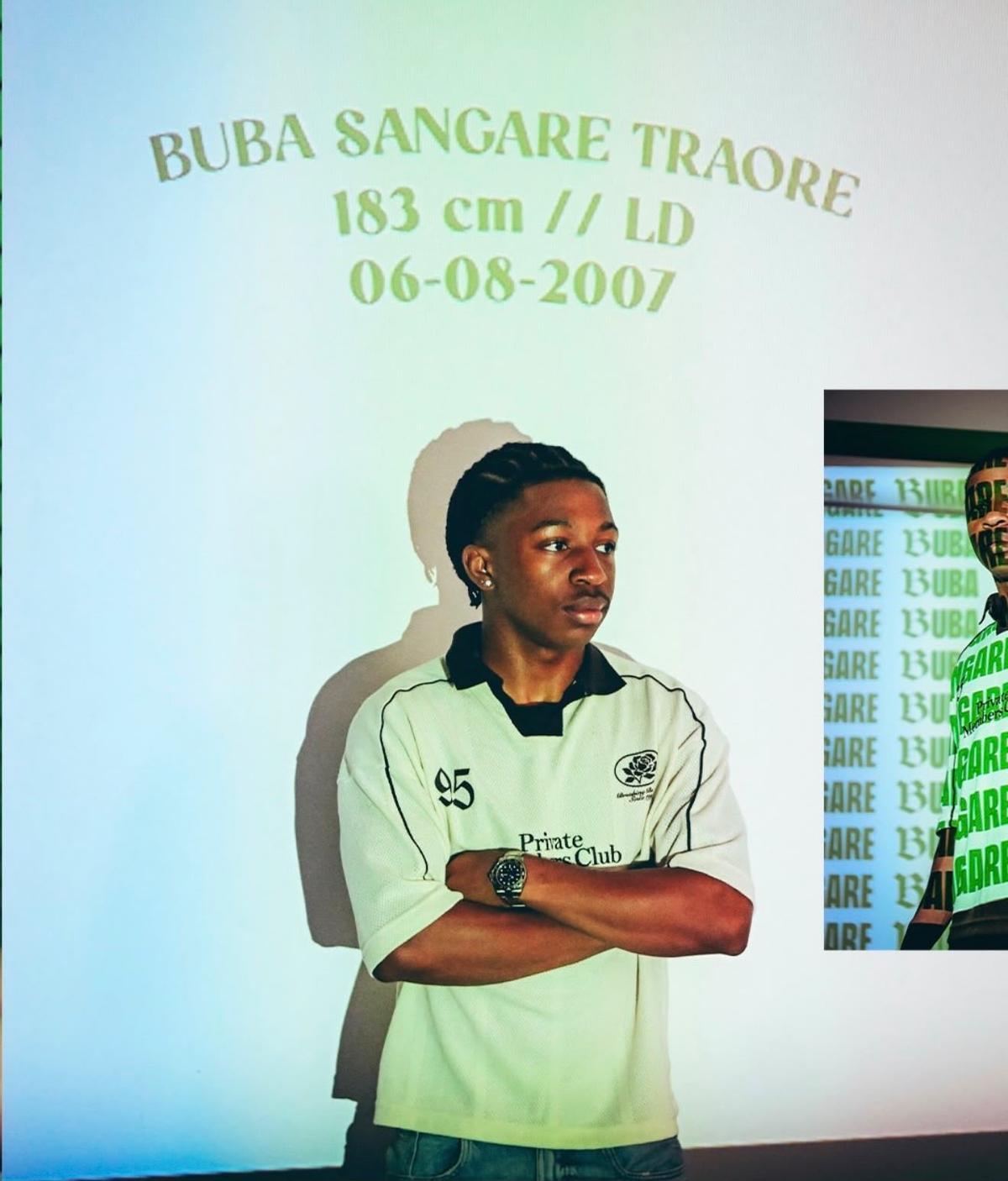 Buba Sangaré, con datos físicos y tácticos a su espalda durante el reportaje.