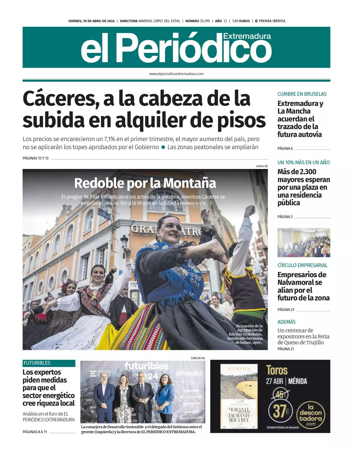 Consulta la portada correspondiente al día 19 de abril de 2024