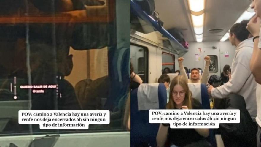 Se quedan encerrados en el tren de camino a las Fallas y acaban al ritmo de &#039;Qué bonita es la amapola&#039;