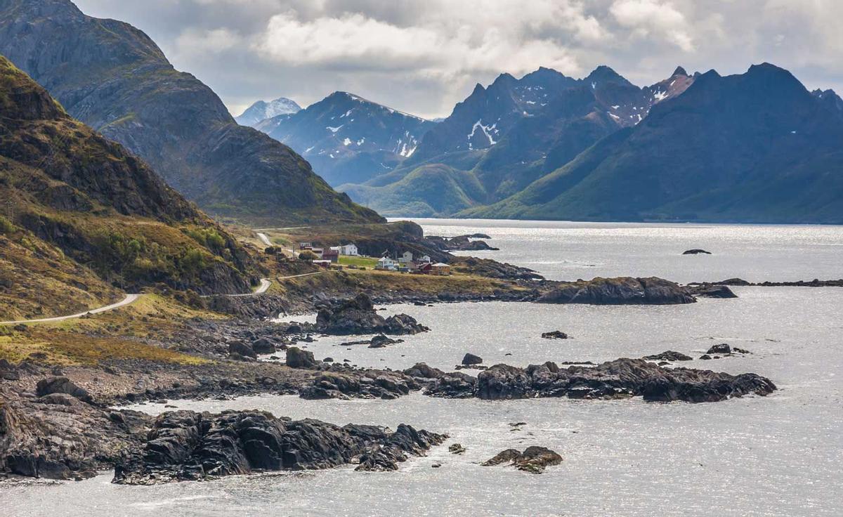 Rugged west coast of Norway's Vesterålen Islands