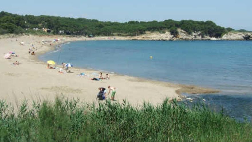 La platja del Rec del Molí és on desemboca un canal de reg.