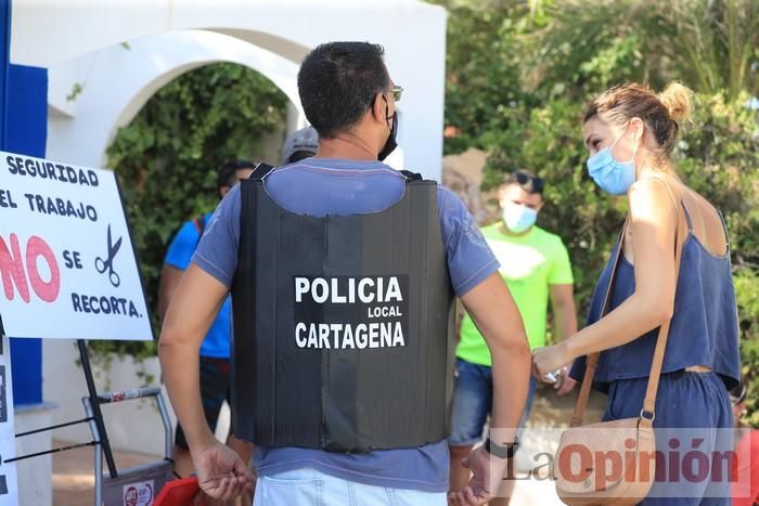 Protesta de policías en La Manga