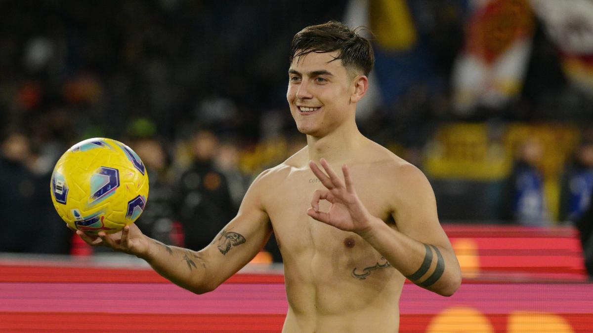 Paulo Dybala, con su primer hat-trick con la Roma