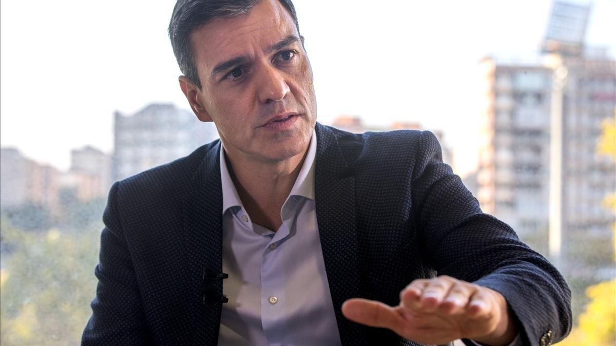 Pedro Sánchez, durante la entrevista.