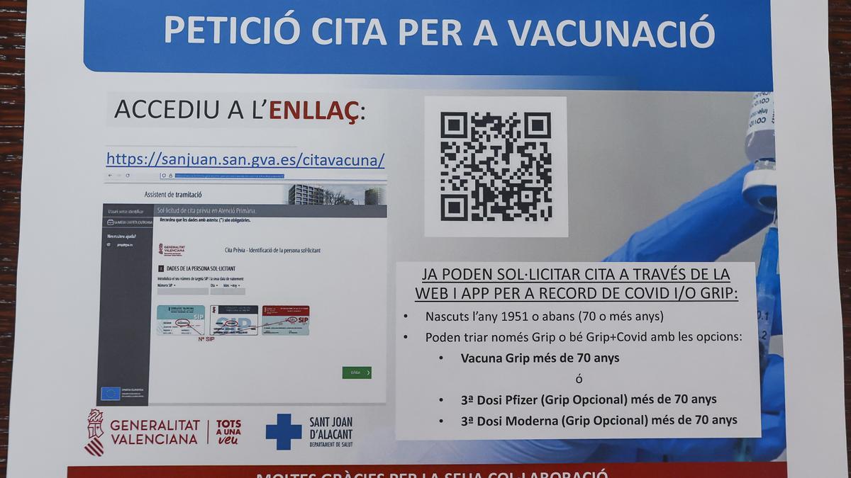 Este es el código QR que puede escanearse para acceder a la petición de cita para la vacuna del covid y de la gripe