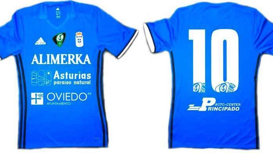 La camiseta del Oviedo Moderno para la fase de ascenso.