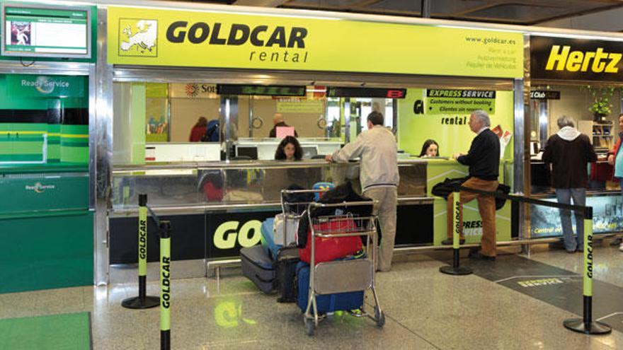 Una oficina de Goldcar, en el aeropuerto de Palma de Mallorca.