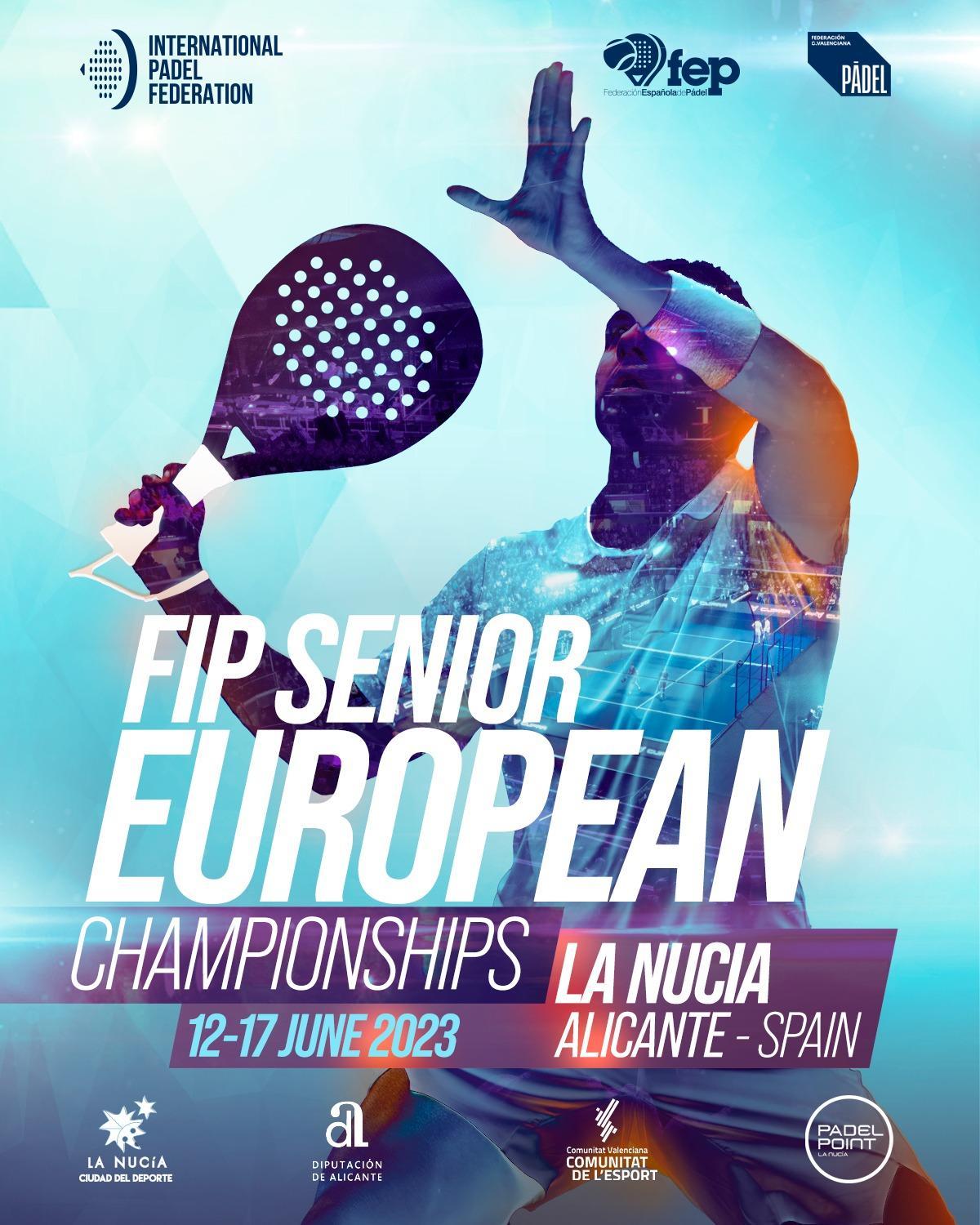Cartel oficial del Campeonato de Europa de veteranos de pádel.