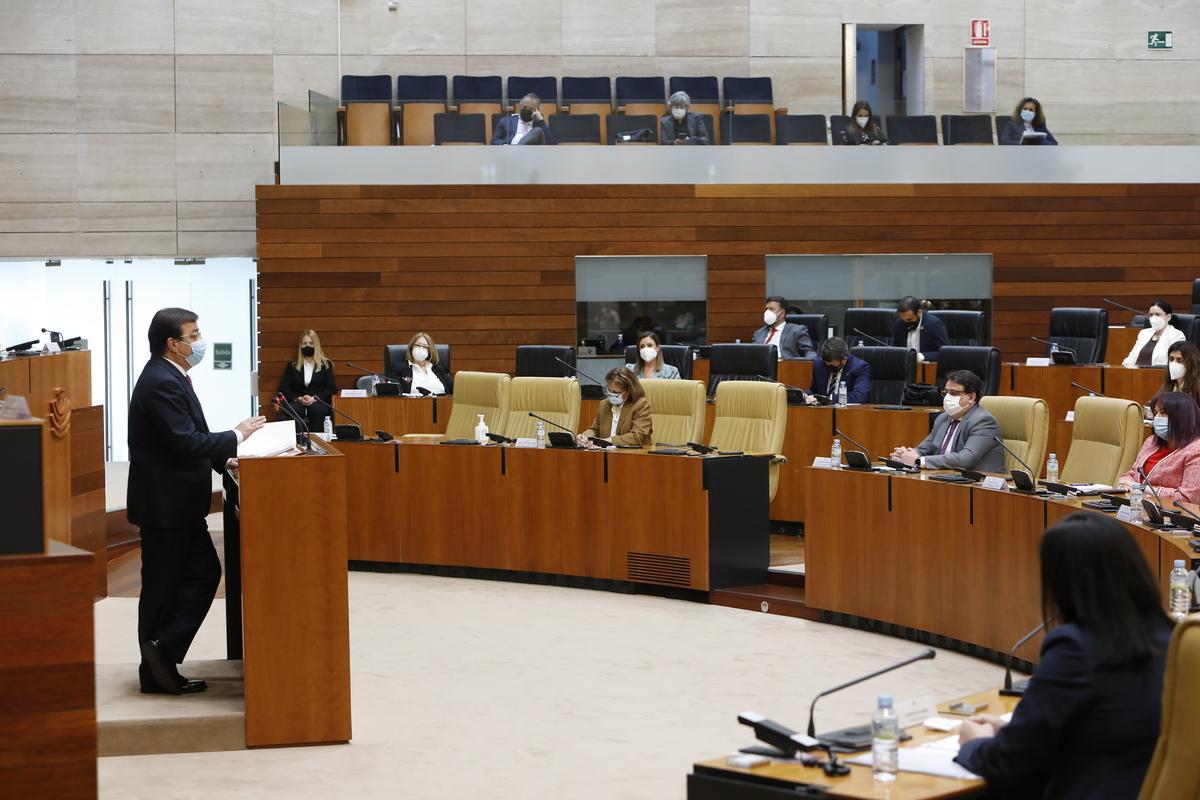 El presidente de la Junta durante su intervención en la Asamblea.