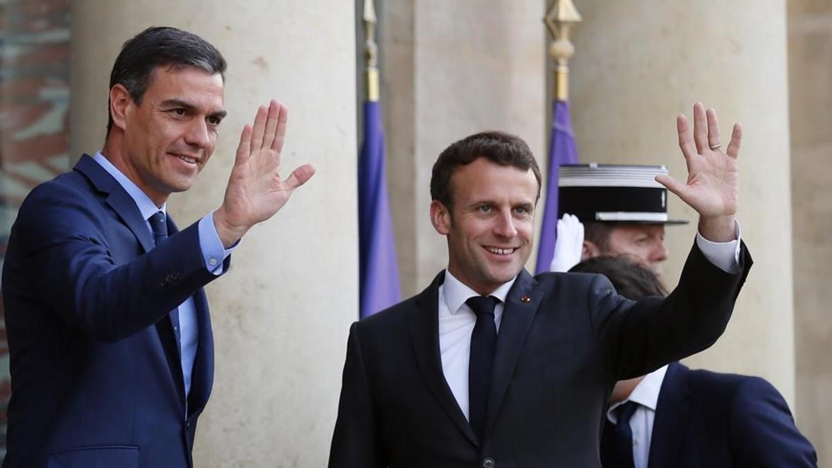 Pedro Sánchez y Emmanuel Macron, en la Moncloa el pasado mayo.