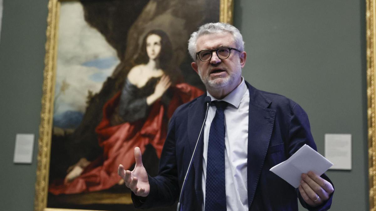 Miguel Falomir, director del Museo Nacional del Prado, durante la presentación del proyecto 'El arte que conecta'.