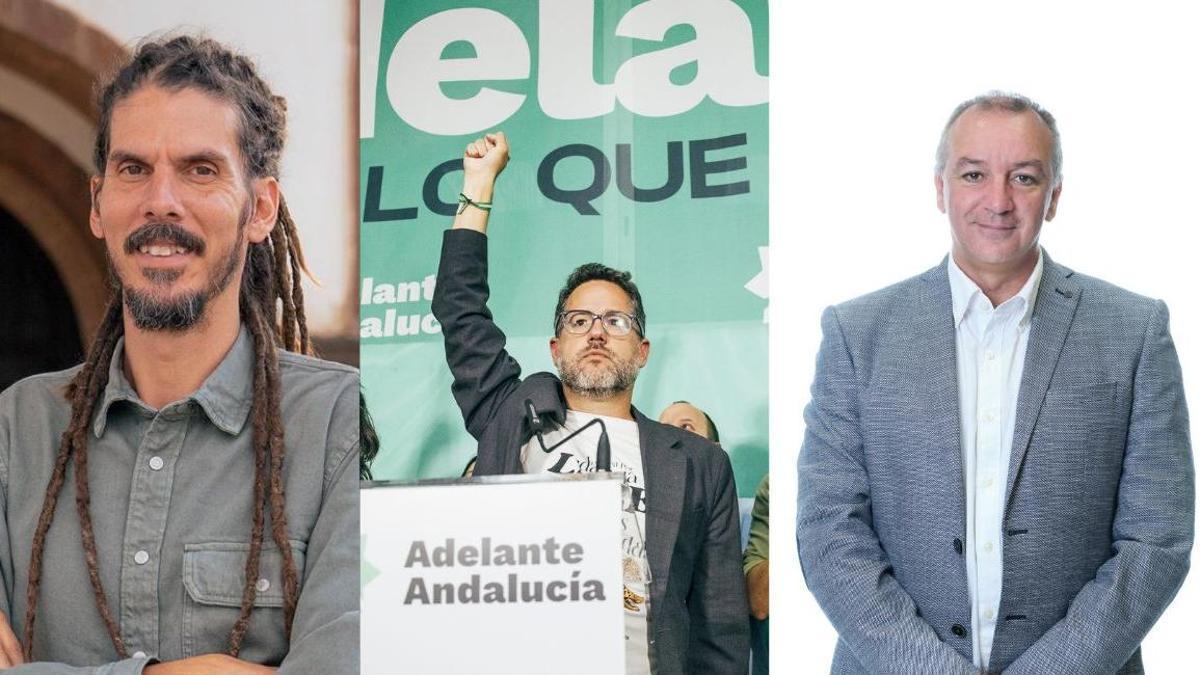 Alberto Rodríguez, de Drago Canarias; José Ignacio García, de Adelante Andalucía; y Luis Campos, de Nueva Canarias.