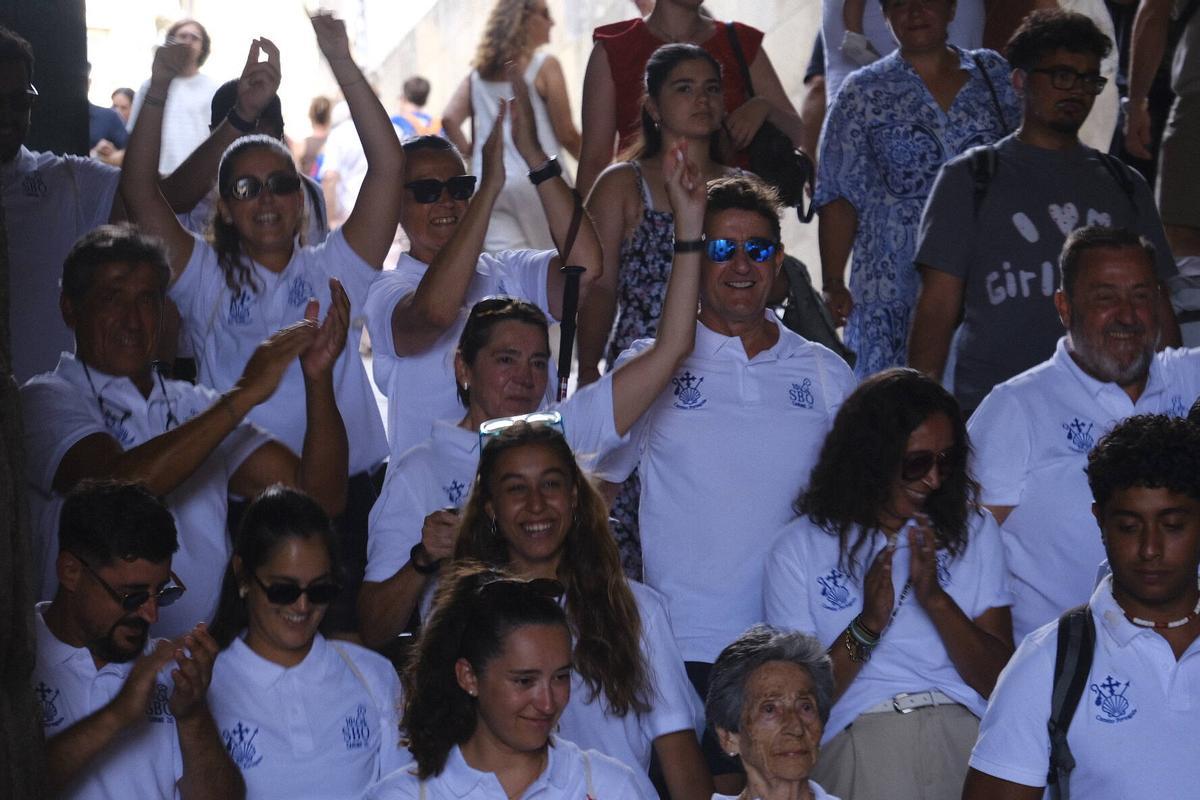 Familia Sáenz de Buruaga Ozores a punto de terminar el Camino.