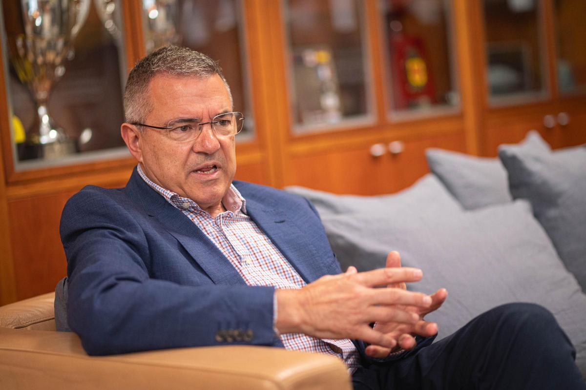 Félix Hernández, durante la entrevista de balance de su mandato.