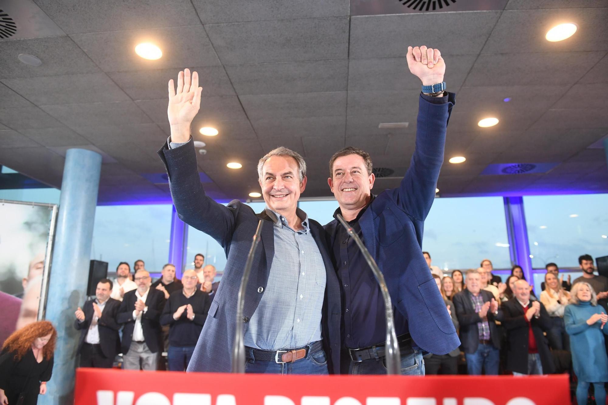 Zapatero apoya en A Coruña a Besteiro en la carrera por las elecciones gallegas del 18-F