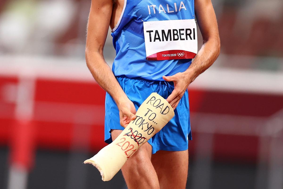 La escayola de Tamberi, talismán