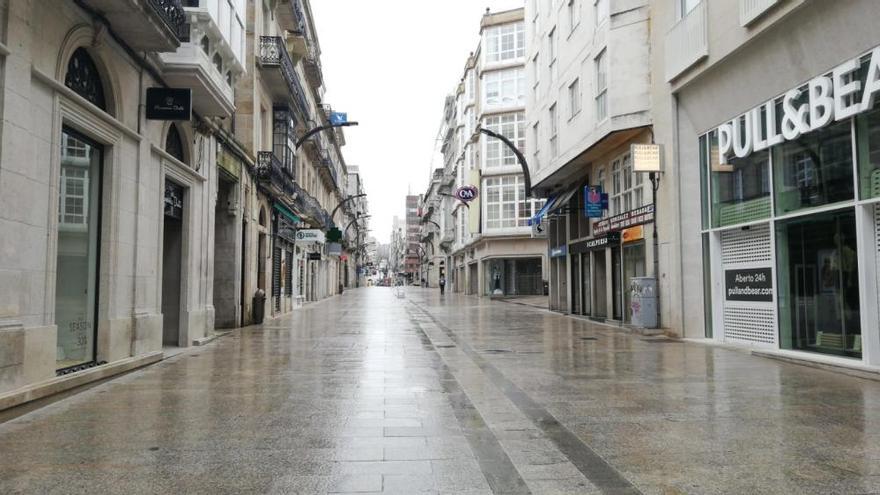 Las calles de Vigo, vacías ante la alerta