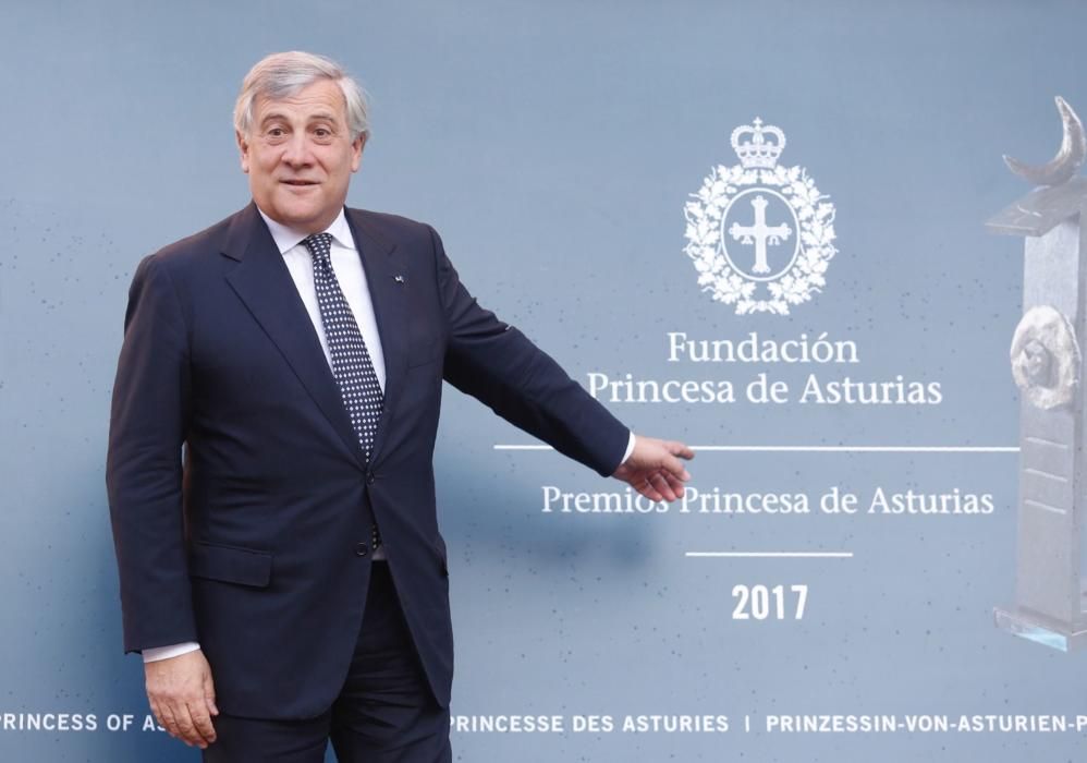 Antonio Tajani a su llegada al Hotel Reconquista