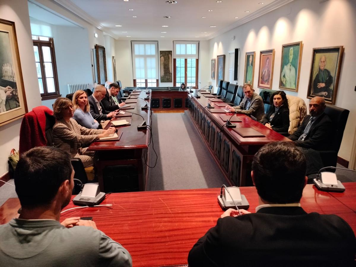 Asamblea constitutiva del Polo de Innovación en el salón de plenos del ayuntamiento de Valdés.