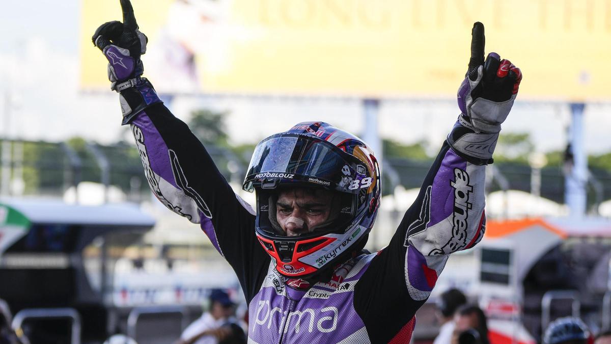 Jorge Martín (Ducati) volvió a ganar, hoy, en Tailandia.