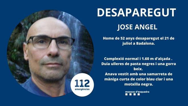 Los Mossos buscan a José Ángel, desaparecido en Badalona el 21 de julio