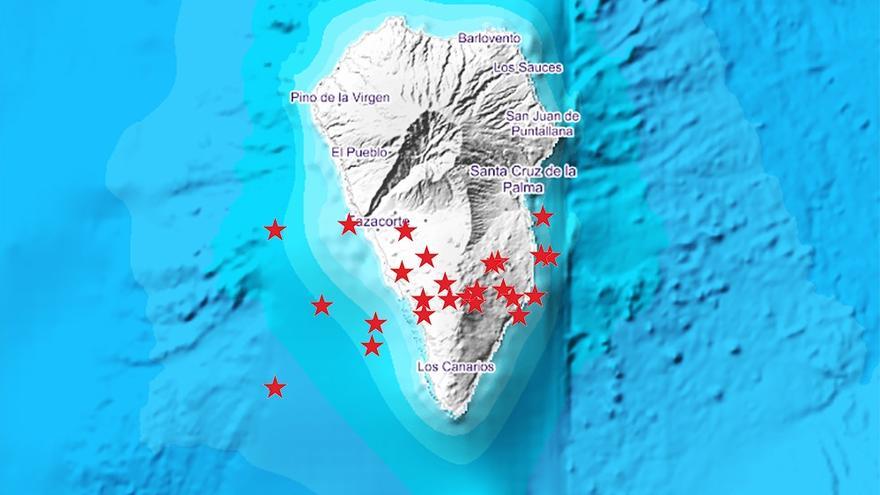 25 terremotos de madrugada en La Palma