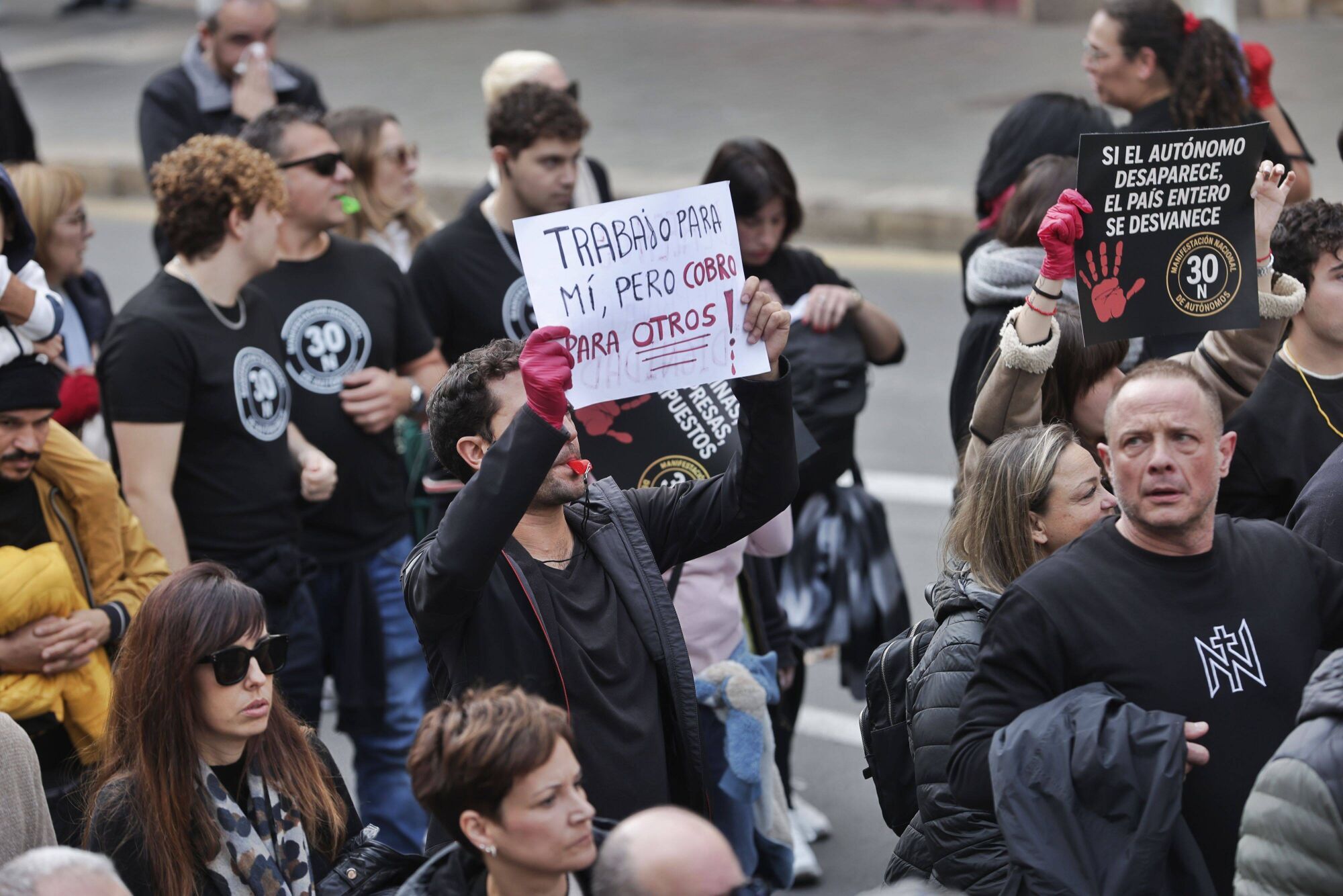 Así ha sido la manifestación de los autónomos en Palma del 30N.